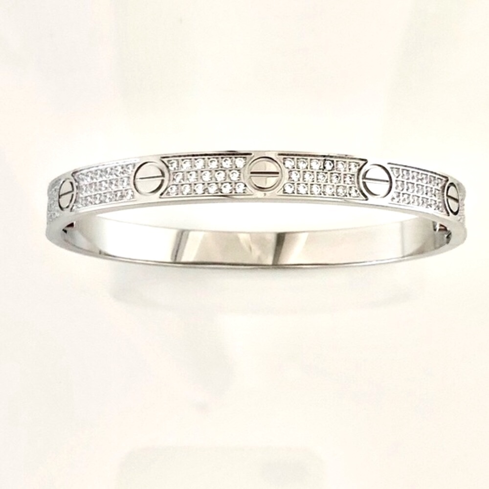 Pavé Screw Bracelet Stainless Steel Classic Model - Picture 3 of 8